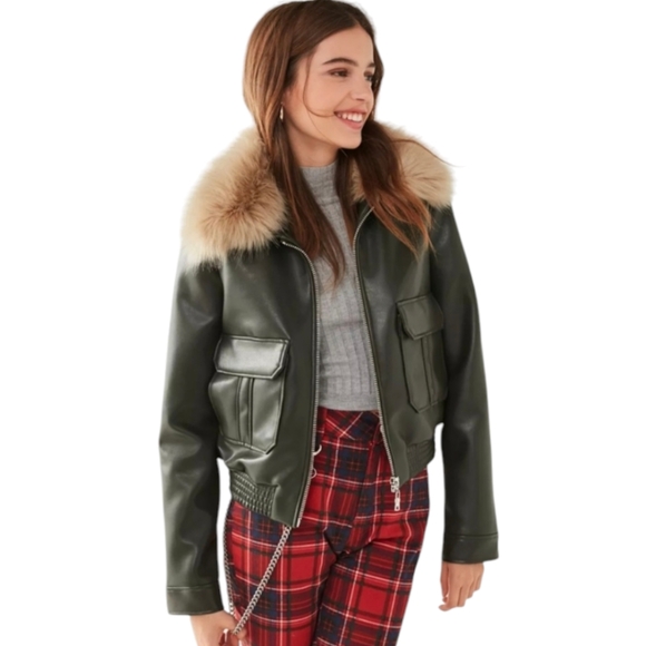 NWOT Urban Outfitters Silence & Noise Faux Fur Jacket Small - Picture 1 of 9